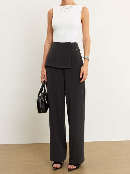 Asymmetric Waist Pants
