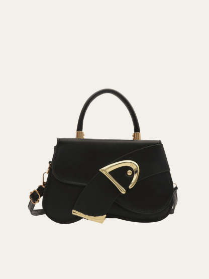 Geometric Buckle Detail Satchel Bag