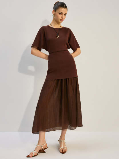 Sheer-Paneled Maxi Dress