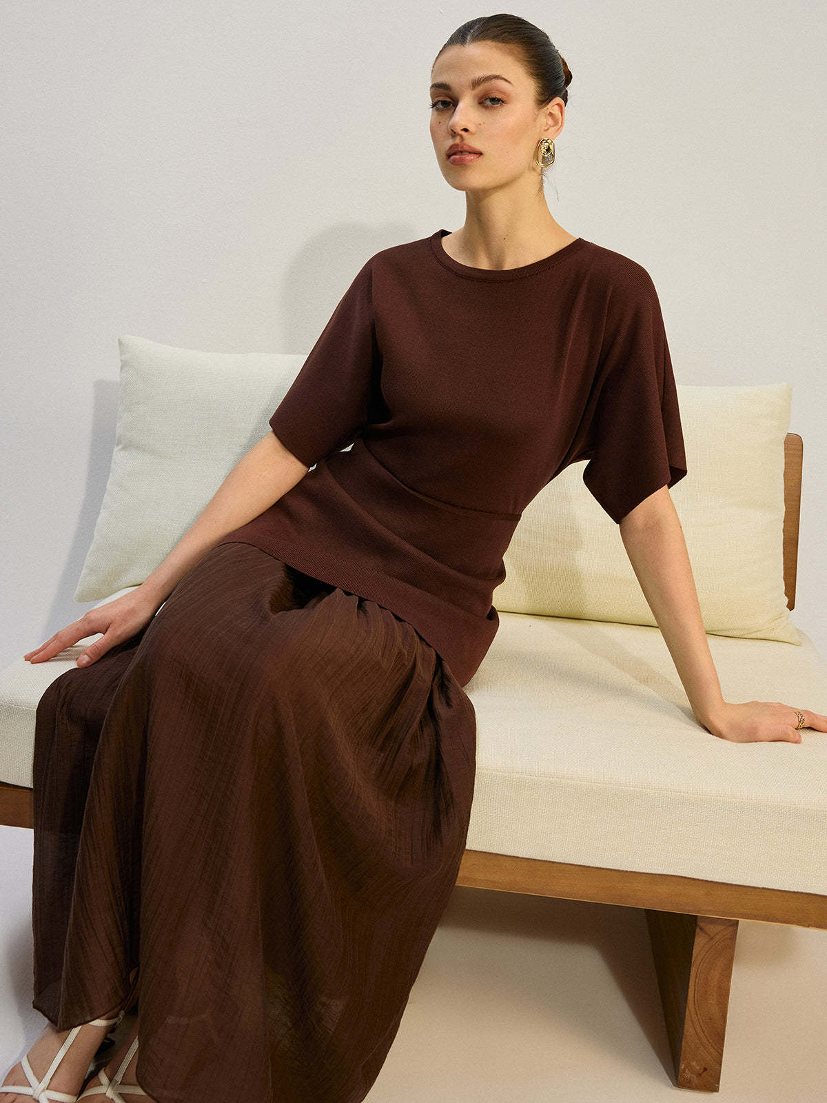 Sheer-Paneled Maxi Dress