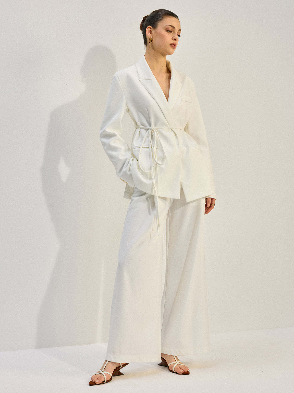 Tailored Suit and Wide-Leg Pants Set