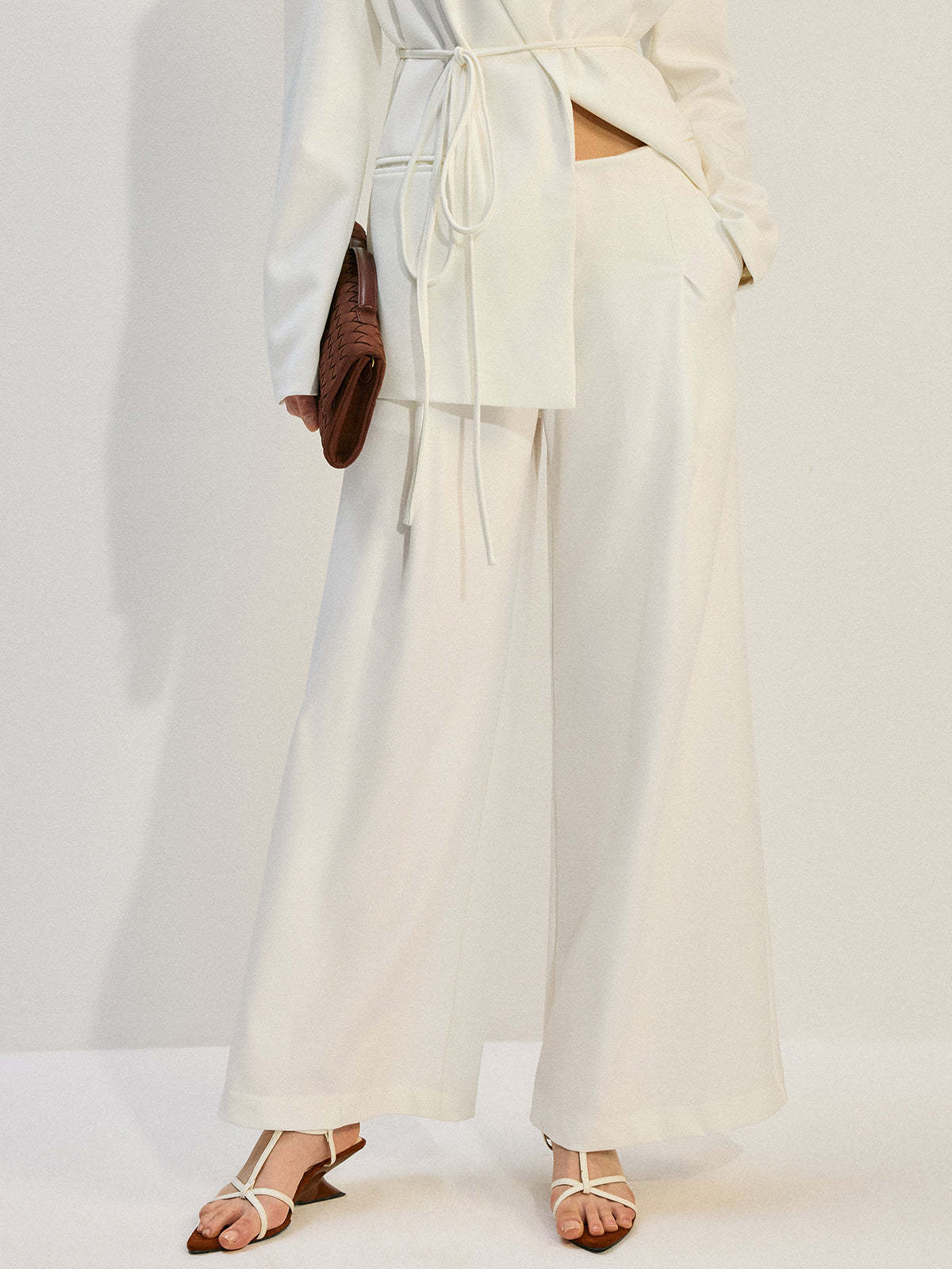 Tailored Suit and Wide-Leg Pants Set
