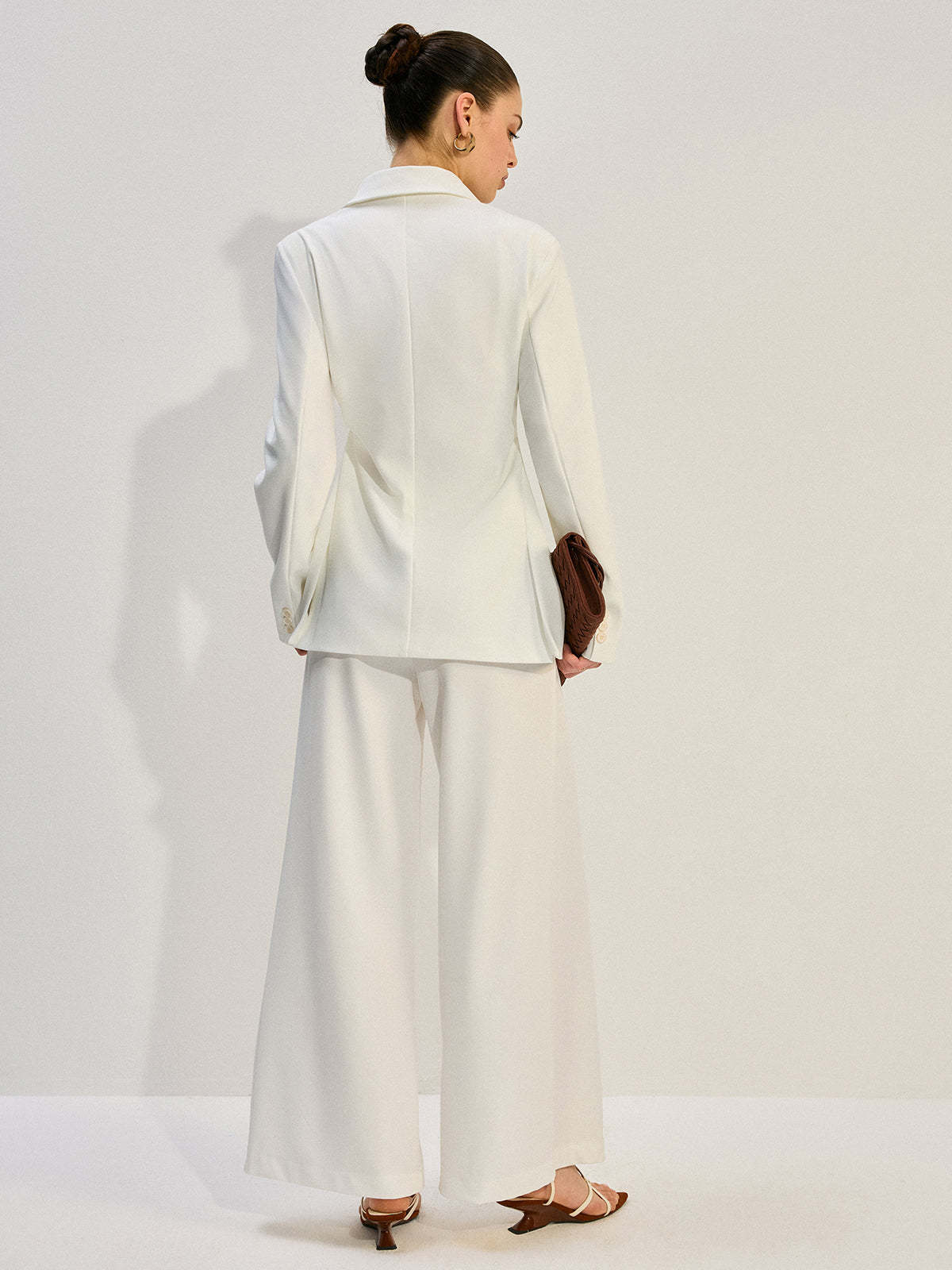 Tailored Suit and Wide-Leg Pants Set