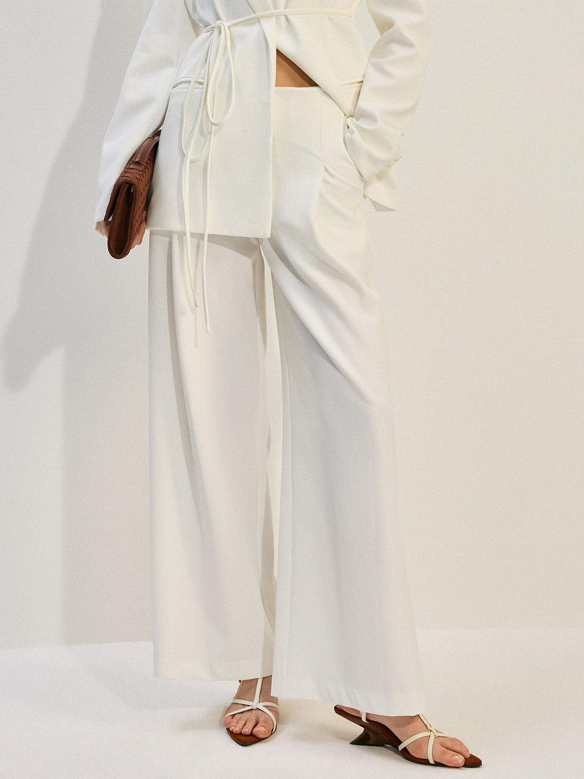 Tailored Suit and Wide-Leg Pants Set