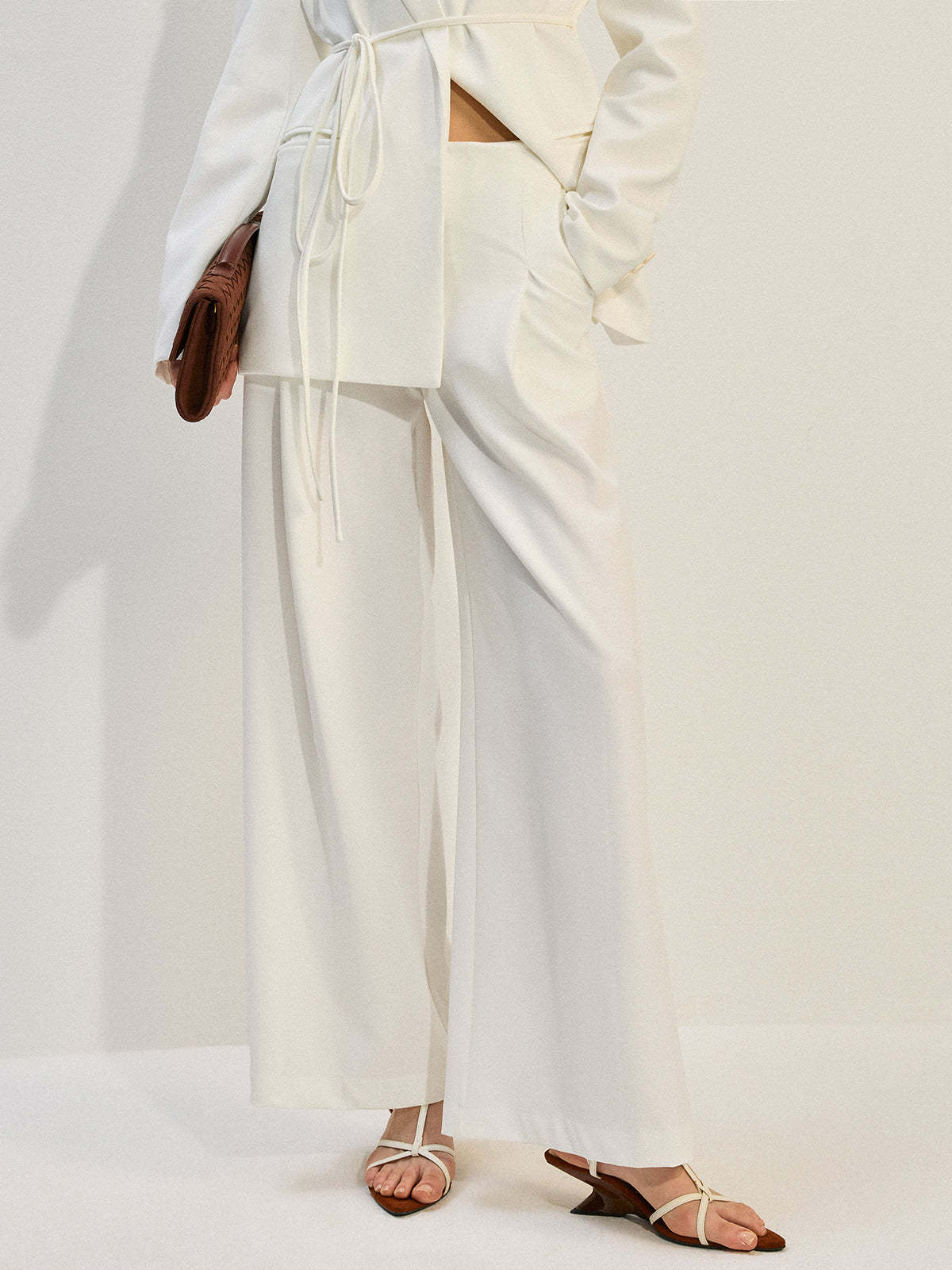 Tailored Suit and Wide-Leg Pants Set