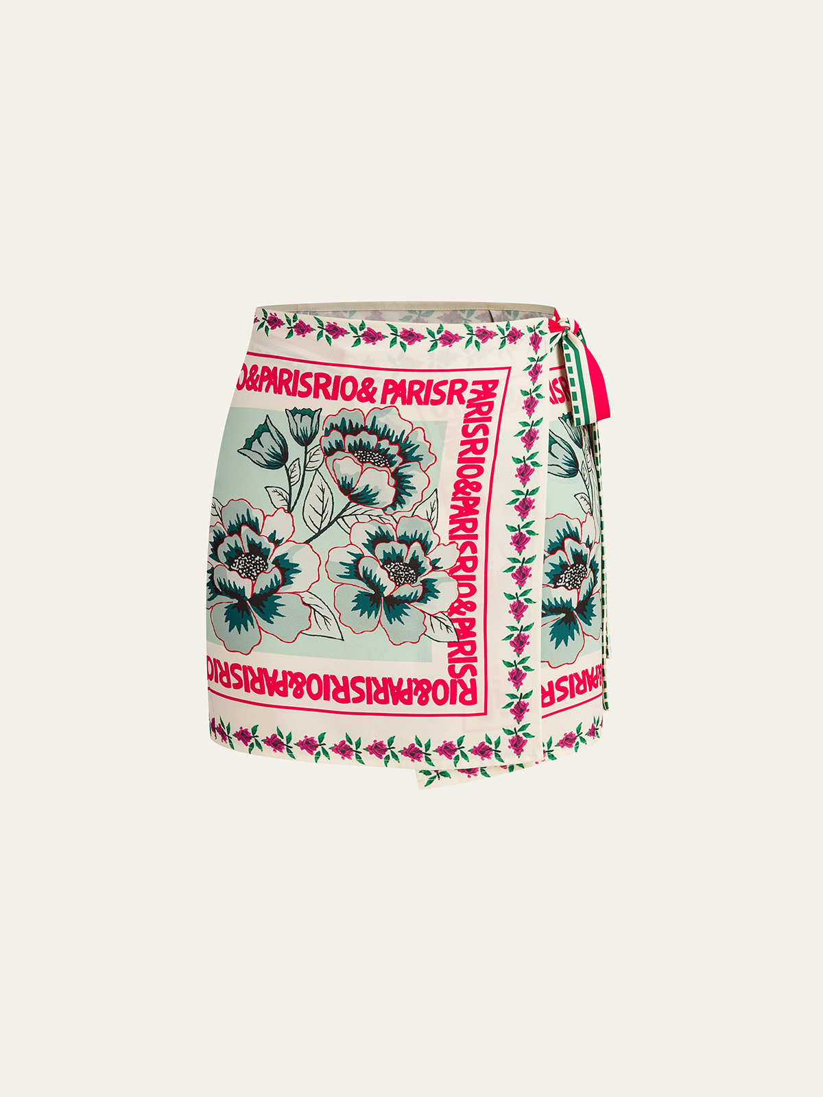 Vacation Print Asymmetrical Mini Skirt