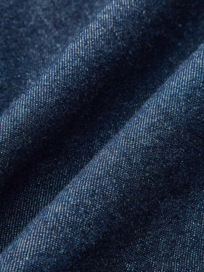 Long Denim Shirt with Drawstring Waist