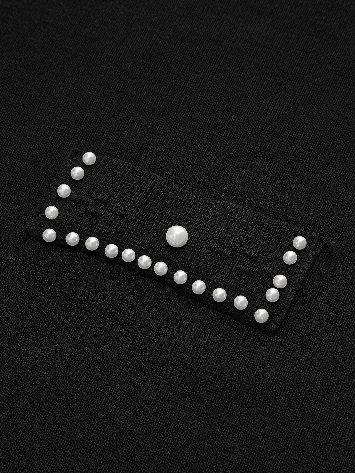 Pearl Trimmed Knit Midi Dress