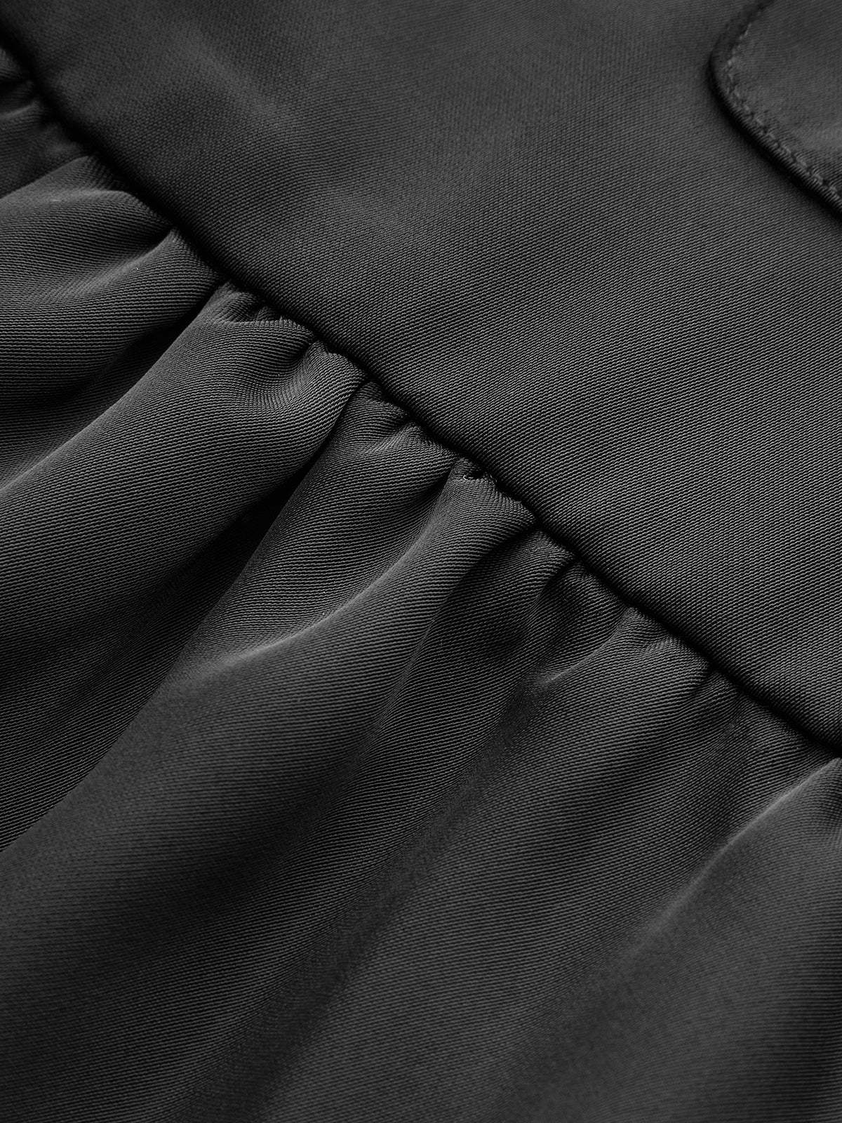 Ruffled Hem Metal Button Mini Dress Without Belt