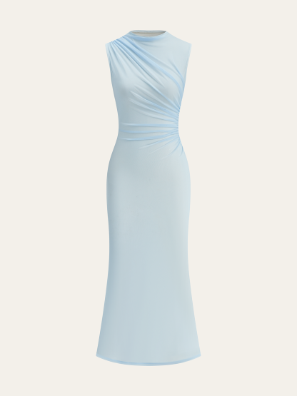 Gradient Mesh Backless Maxi Dress