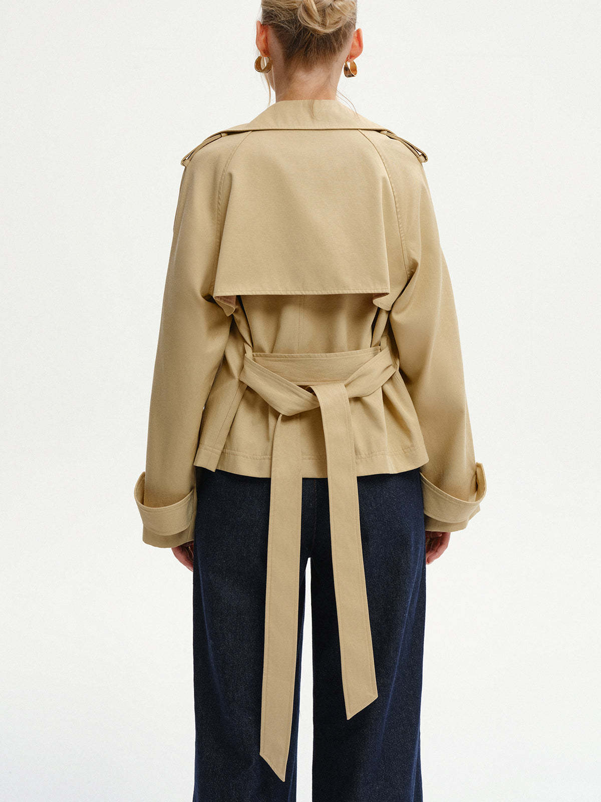 Double-Breasted Belted Trench Coat