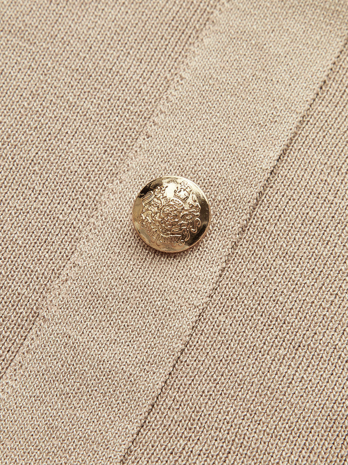 Metal Button Collared Cardigan and Midi Skirt Set