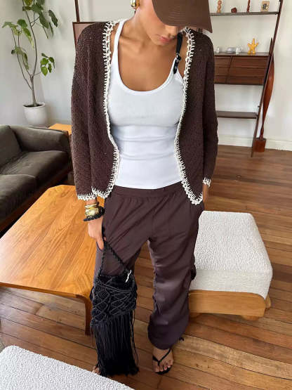 Ribbed Stretchy Faux Leather Buckle Vintage Tank Top