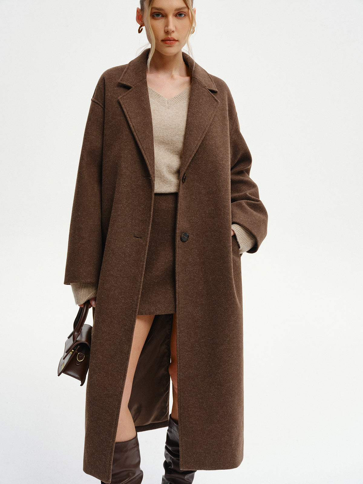 Oversized Tweed Long Coat