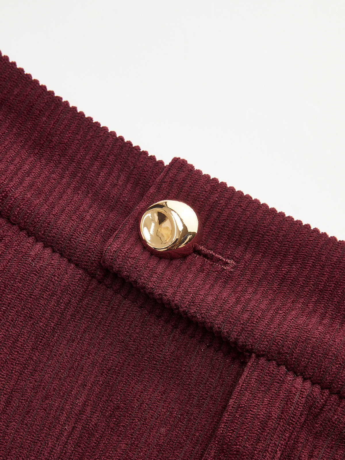 Pleated Cotton Corduroy Wide Leg Pants