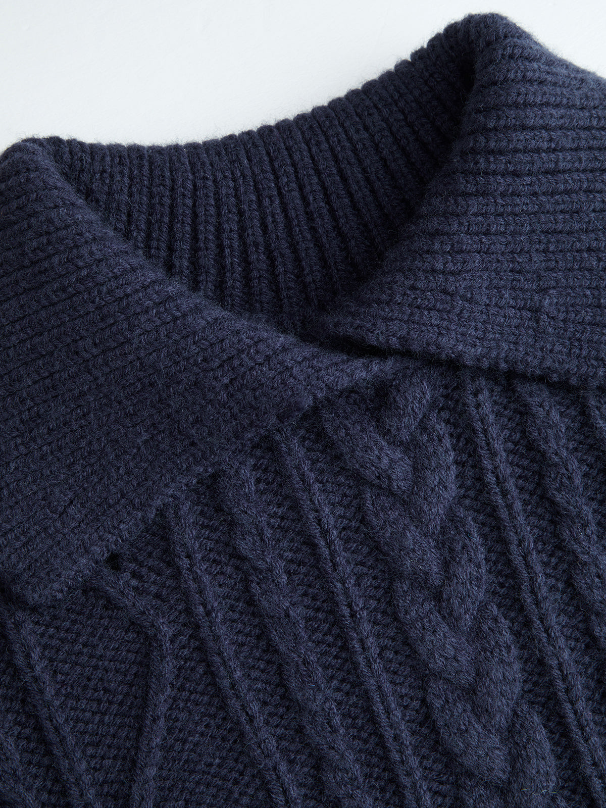 Wool-Blend Cable-Knit Waist-Defined Sweater