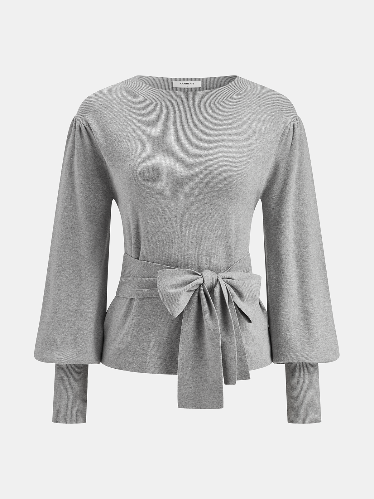 Puff-Sleeve Bow-Tie Sweater