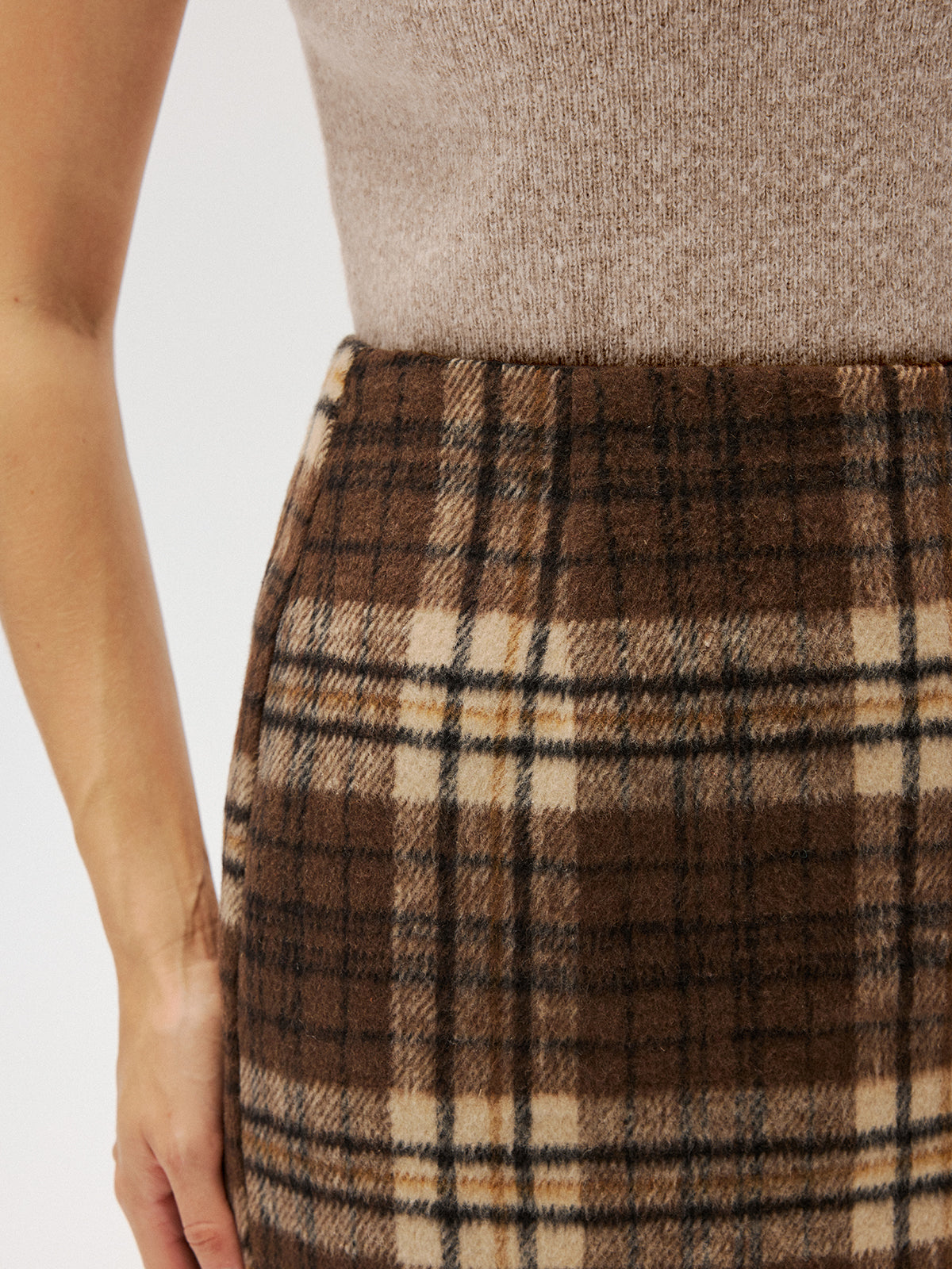 Plaid Tweed Mini Skirt