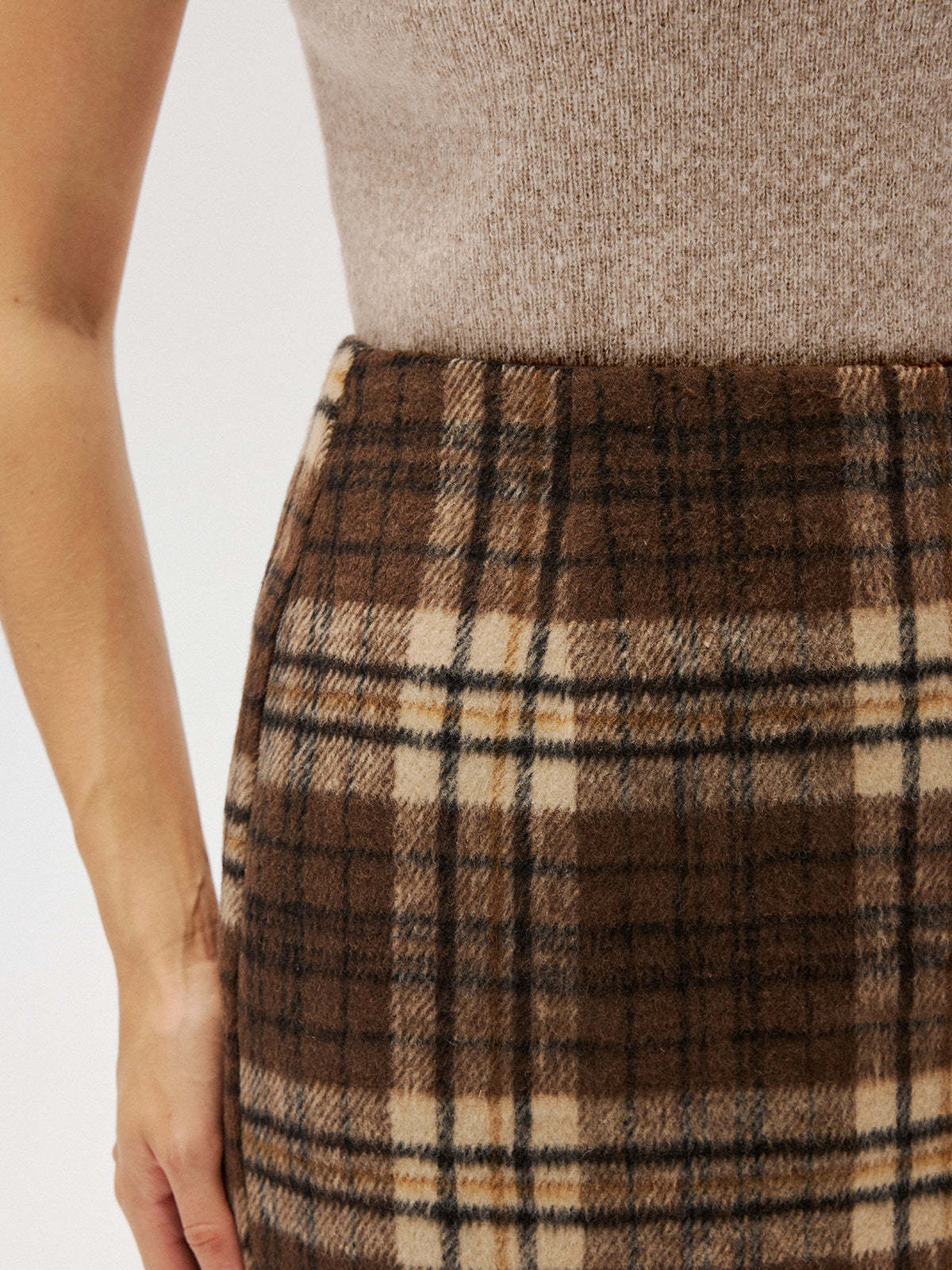 Plaid Tweed Mini Skirt