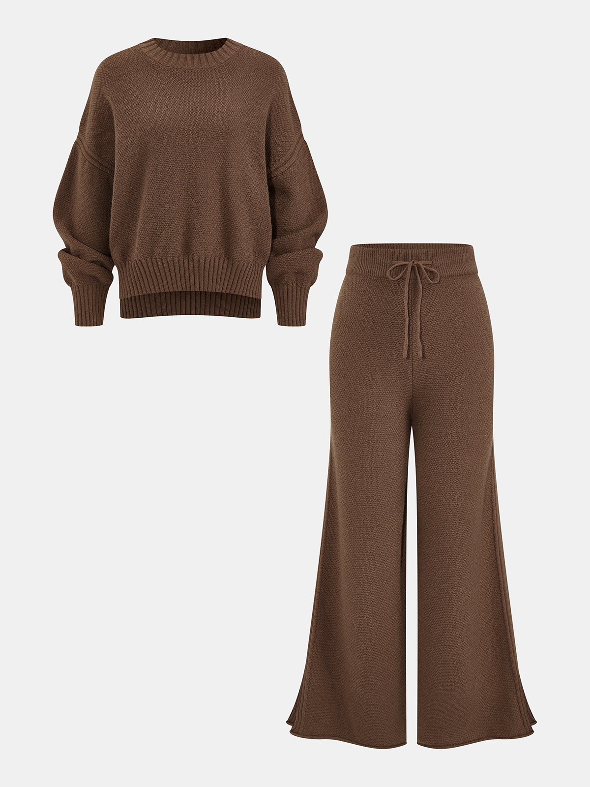 Knit Loose Sweater & Drawstring Pants Set