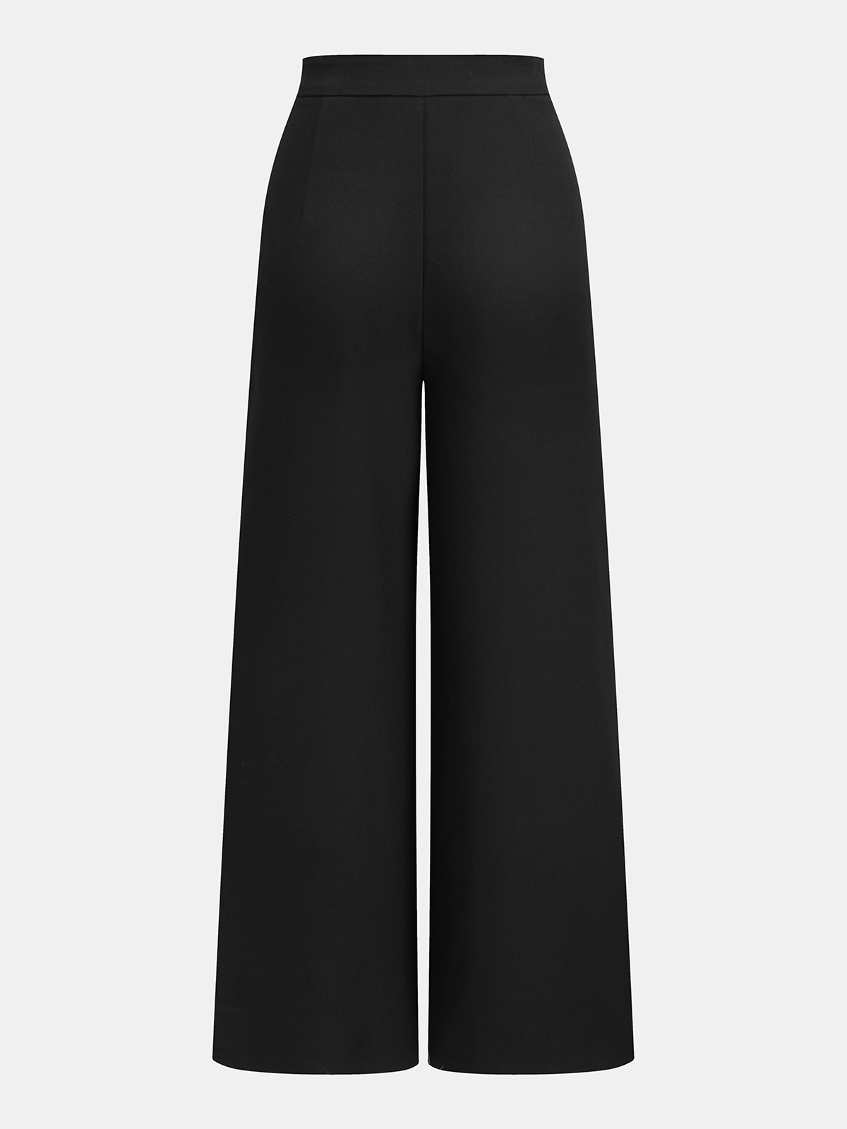 Metal Detail Pleated Wide-Leg Pants