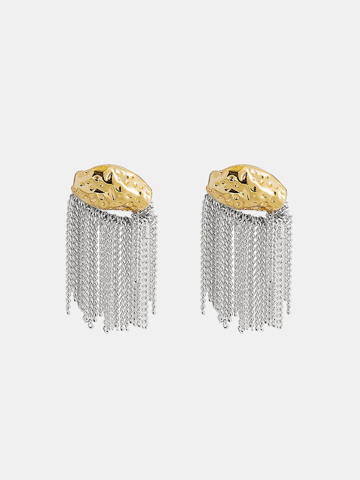 Textured Tassel Chain Earrings