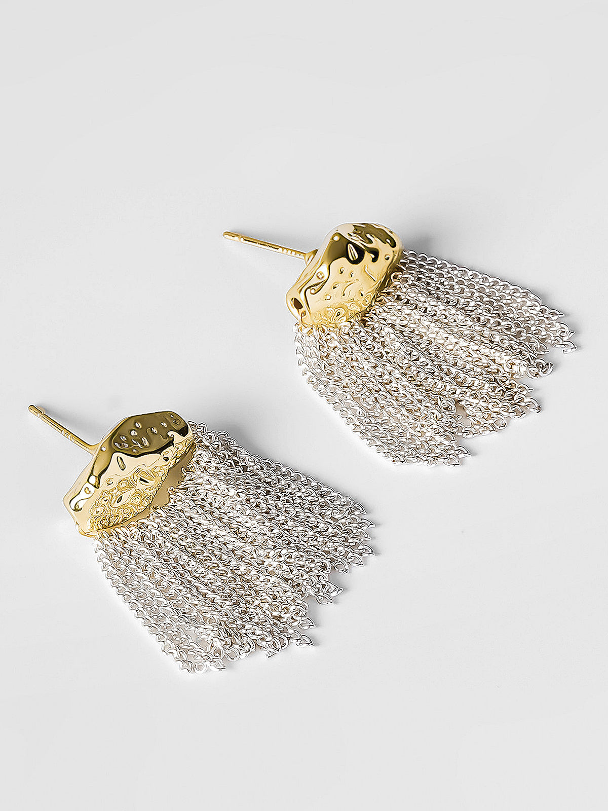 Textured Tassel Chain Earrings