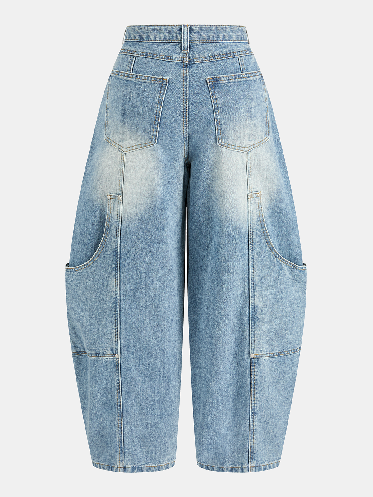 Curved-Leg Cargo Jeans