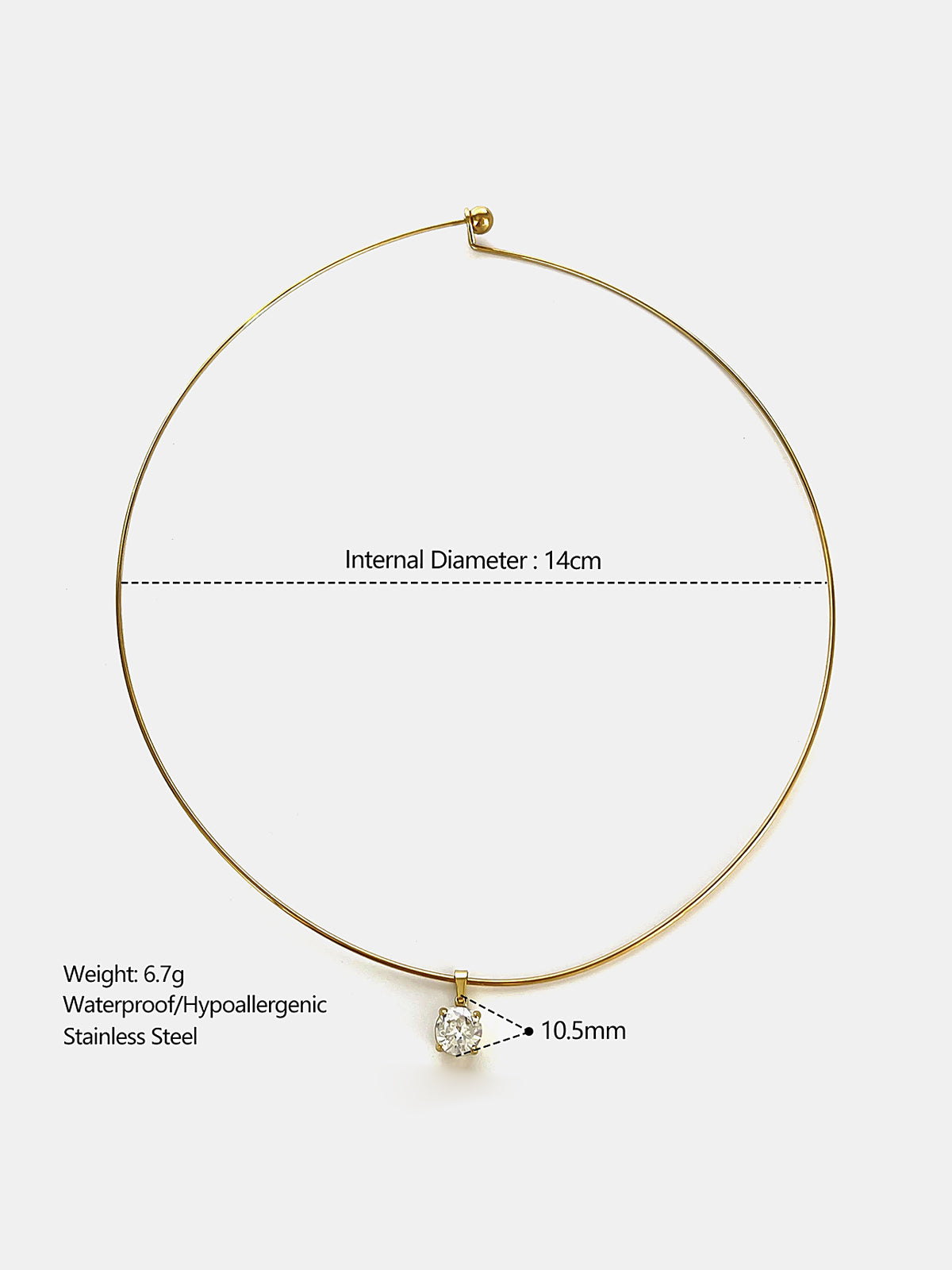 Cubic Zirconia Drop Choker Necklace