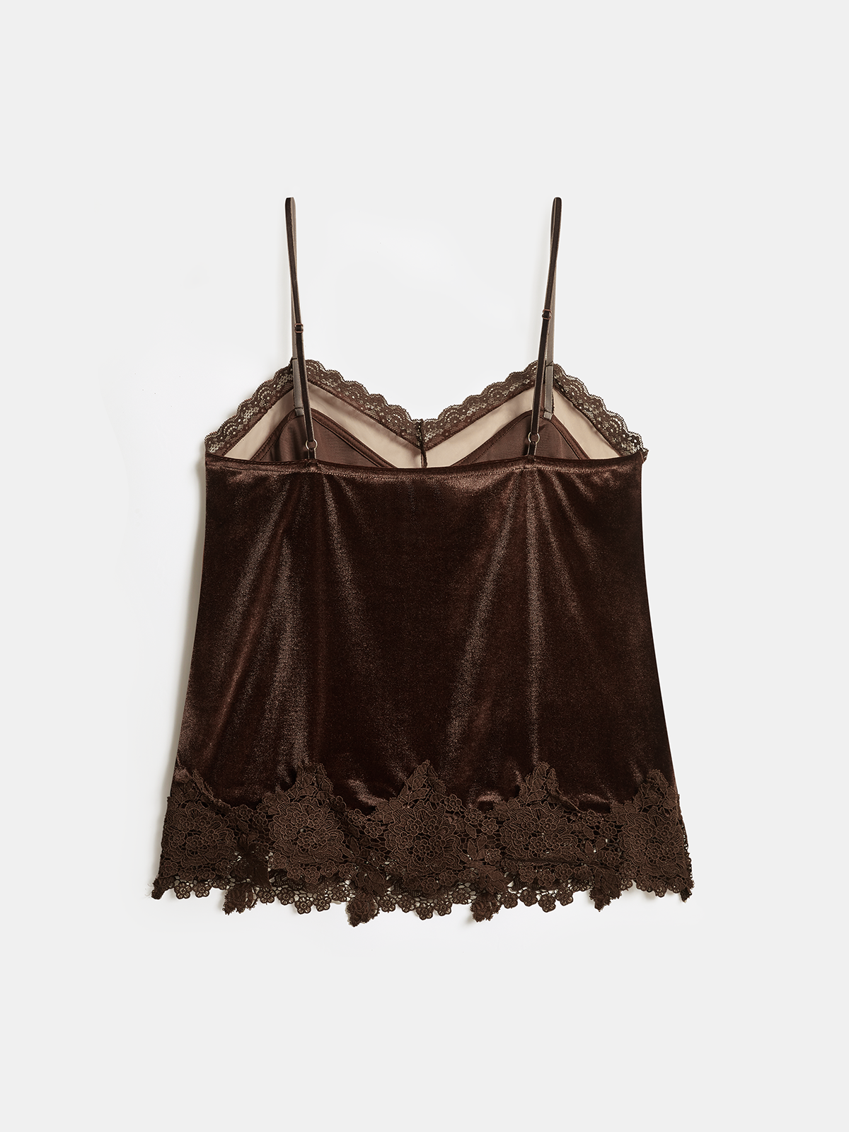 Velvet Lace Trim Cami Top