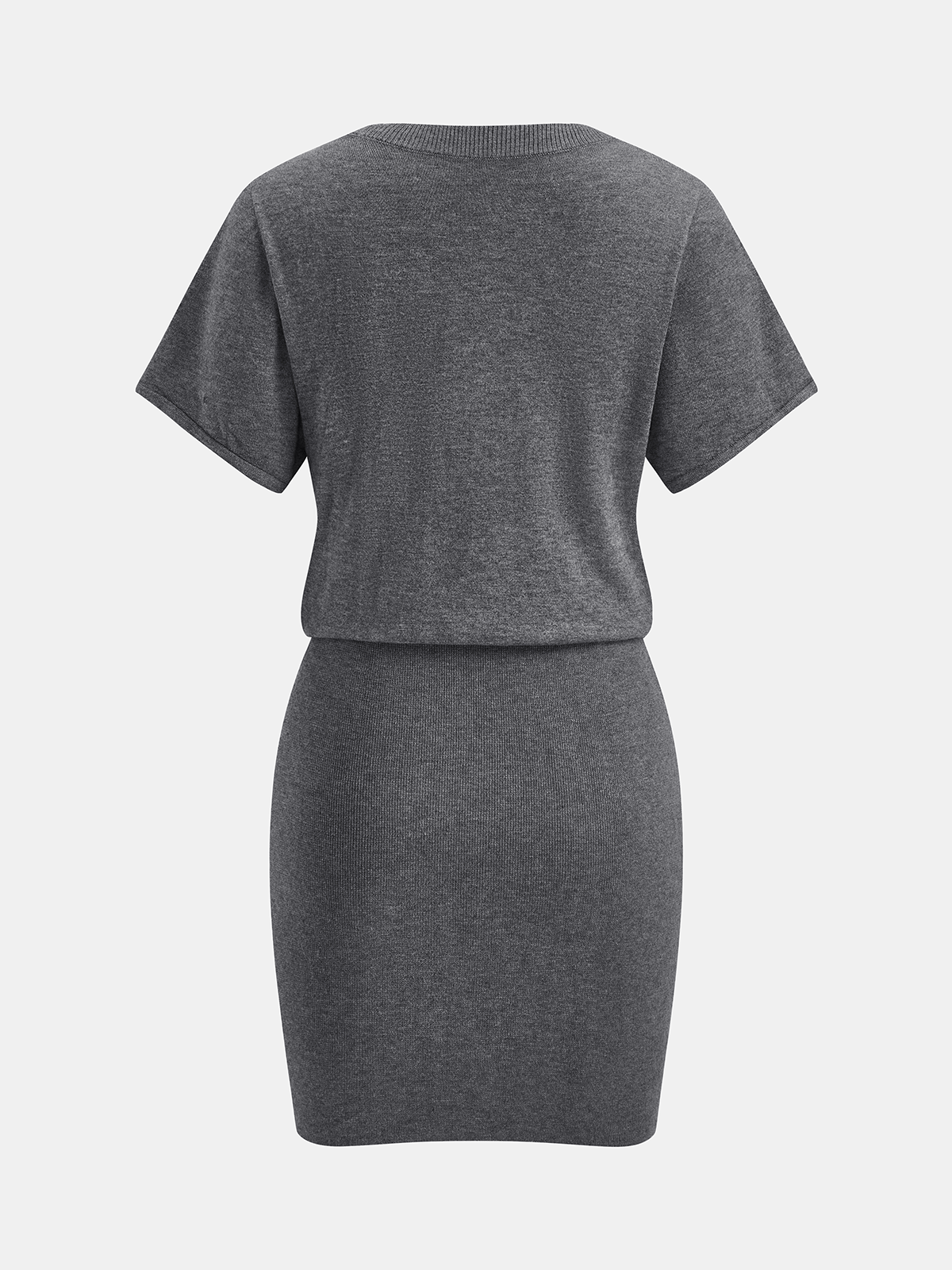 Wool-Blend Short-Sleeve Bodycon Mini Dress