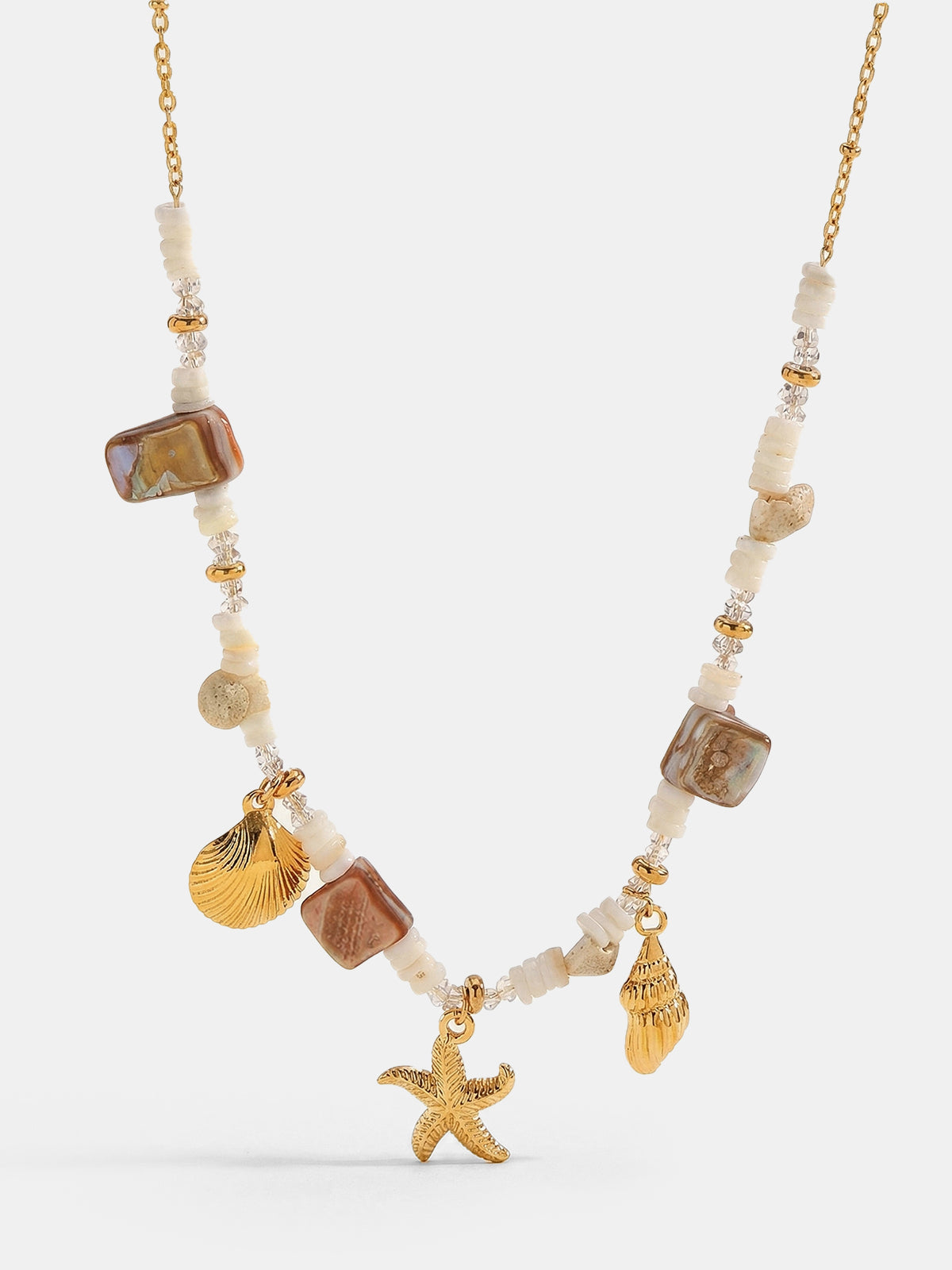 Ocean Starfish Shell Beaded Necklace