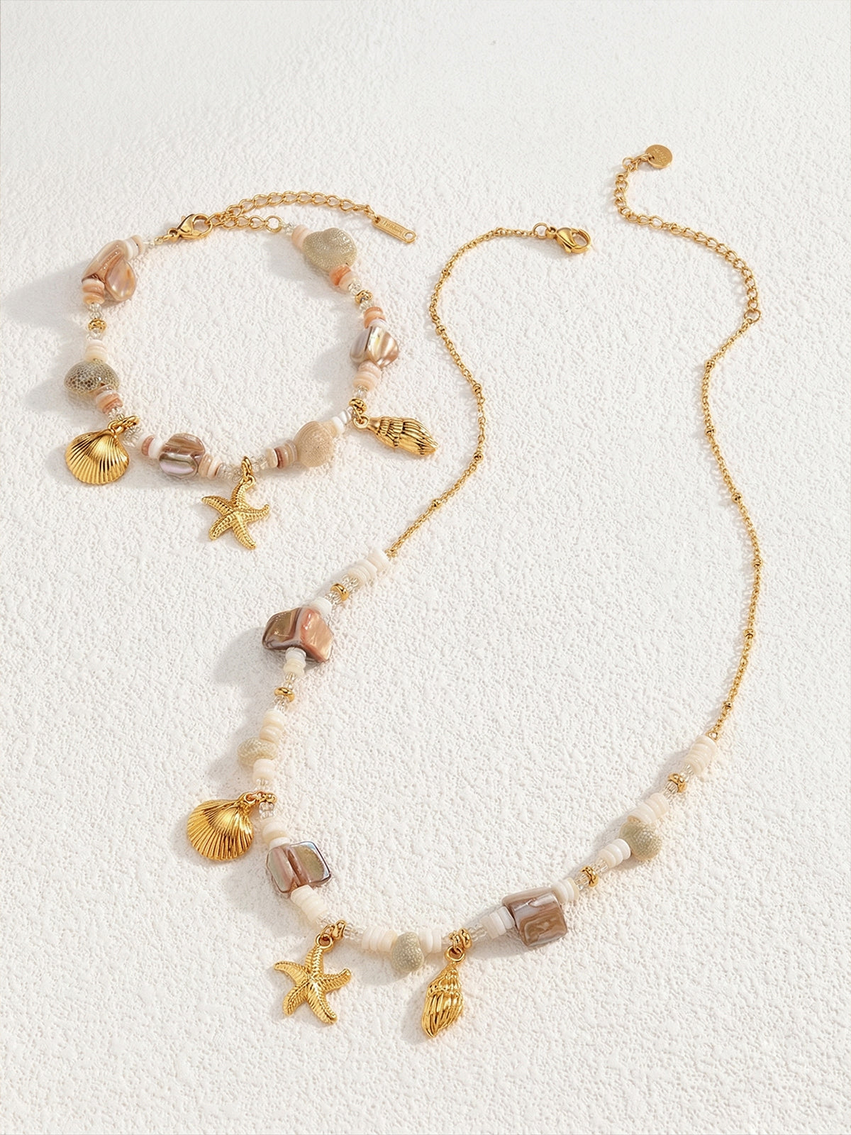 Ocean Starfish Shell Beaded Necklace