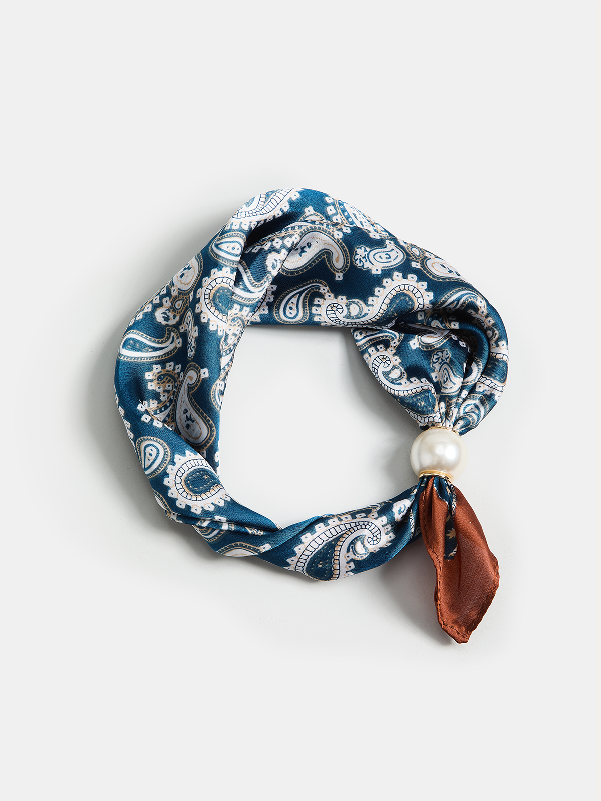 Paisley Printed Pearl Accent Scarf