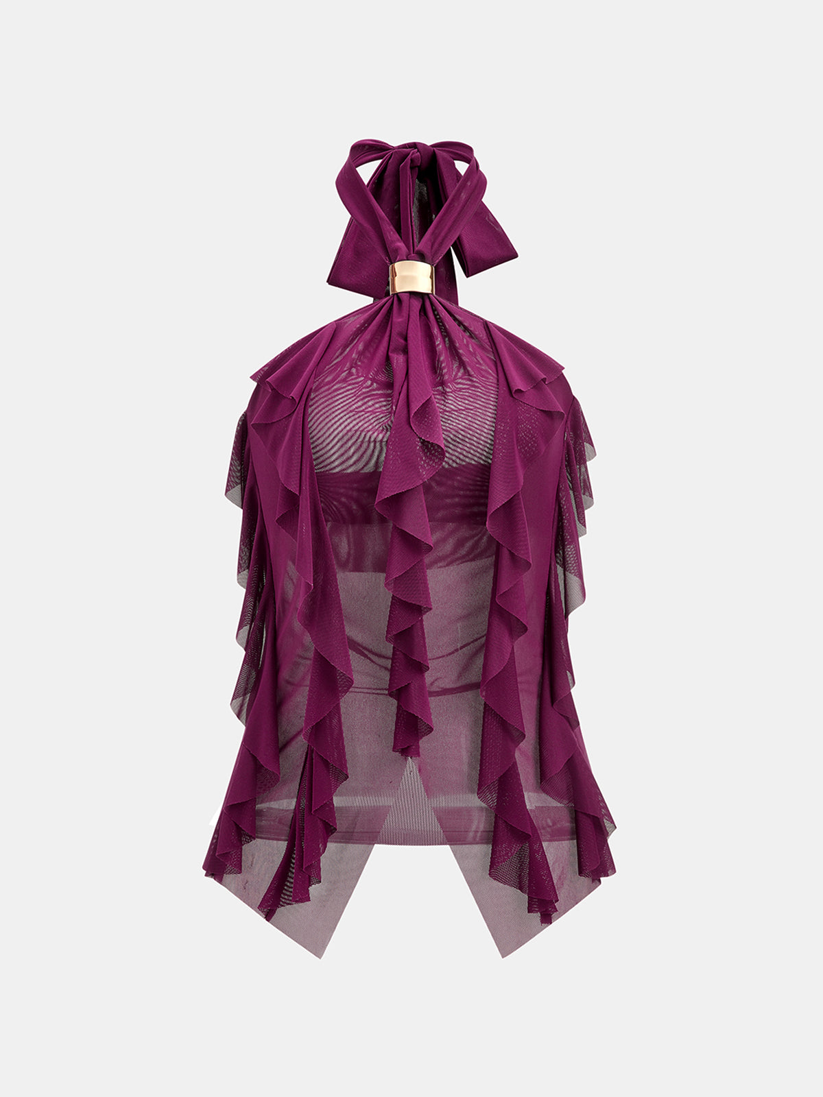 Plum Cascade Halter Blouse