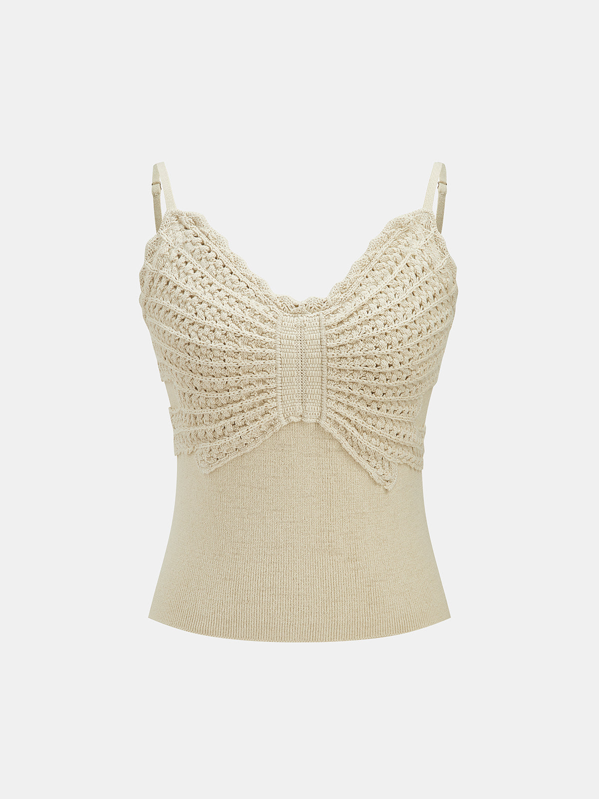 Hand Crochet Bow Detail Cami Top