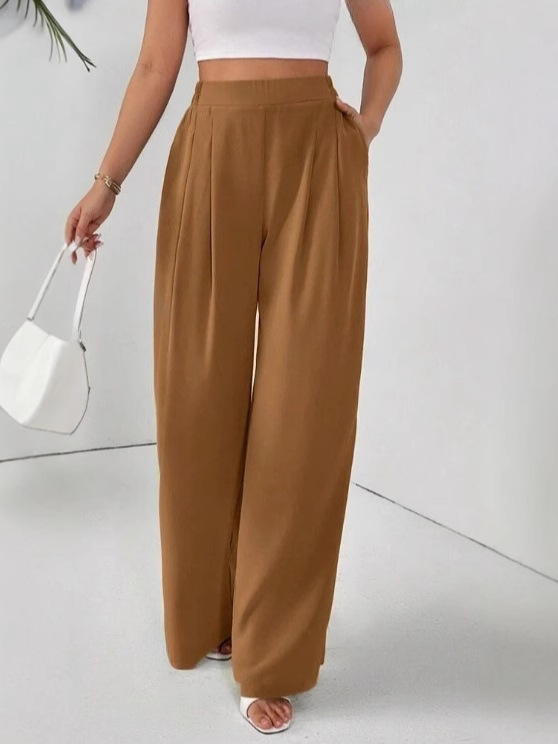 Pocketed Wide-Leg Pants