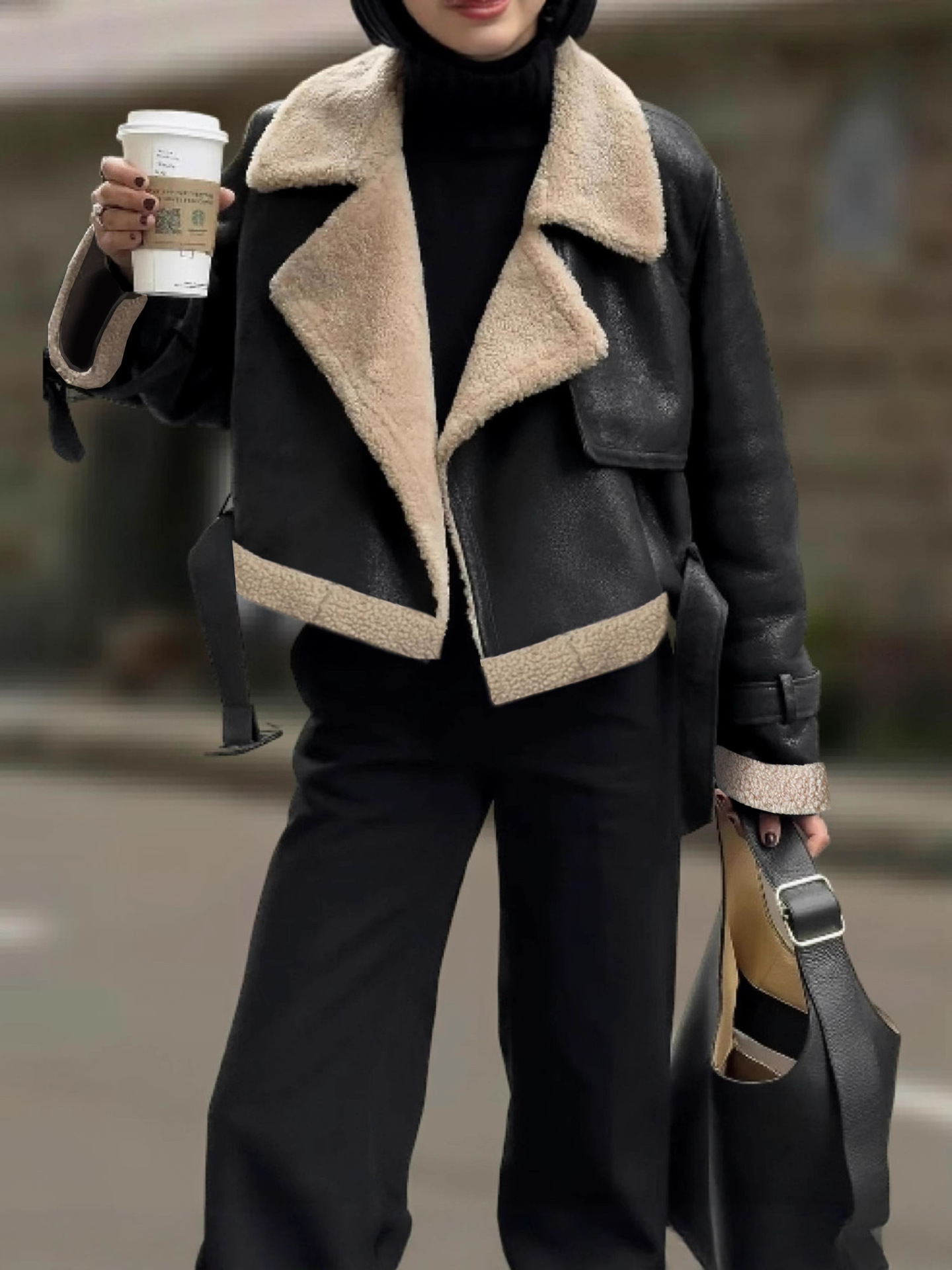 Zipper Belted Soft Fleece Jacket