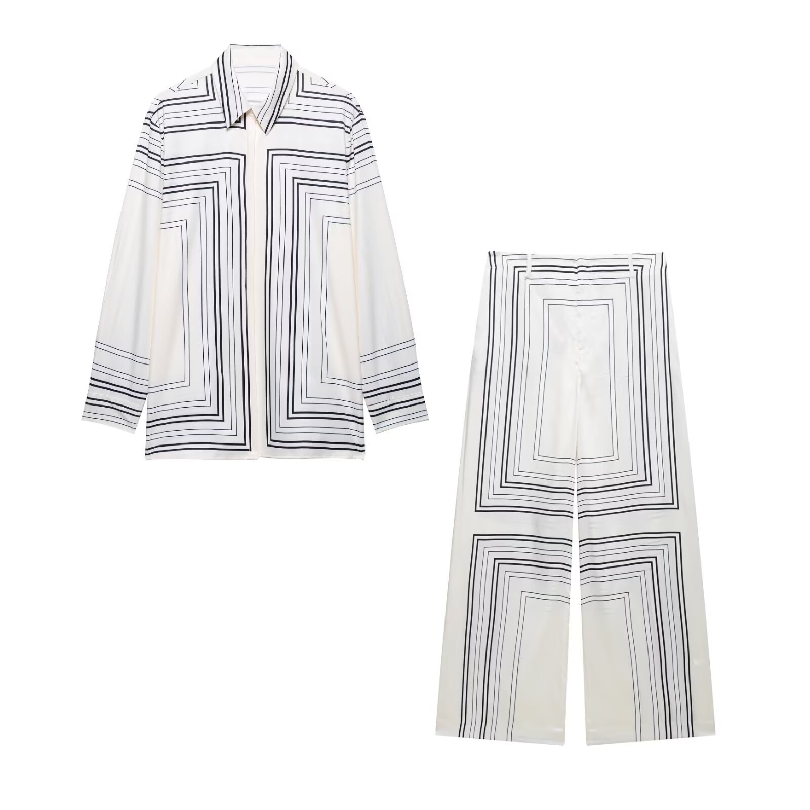 Stripe Pattern Shirt and Pants