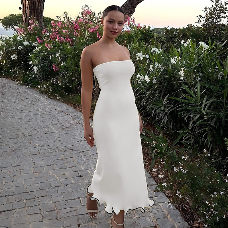 Cold-Shoulder Knit Ruffle Dress