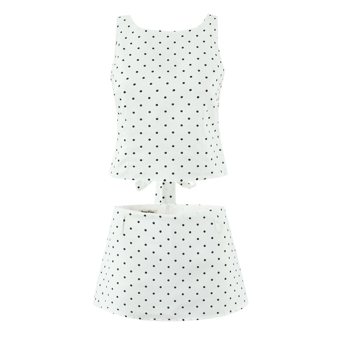 Polka Dot Sleeveless Top & Maxi Skirt Set