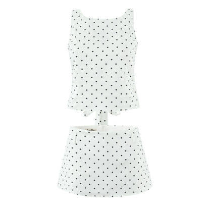 Polka Dot Sleeveless Top & Maxi Skirt Set