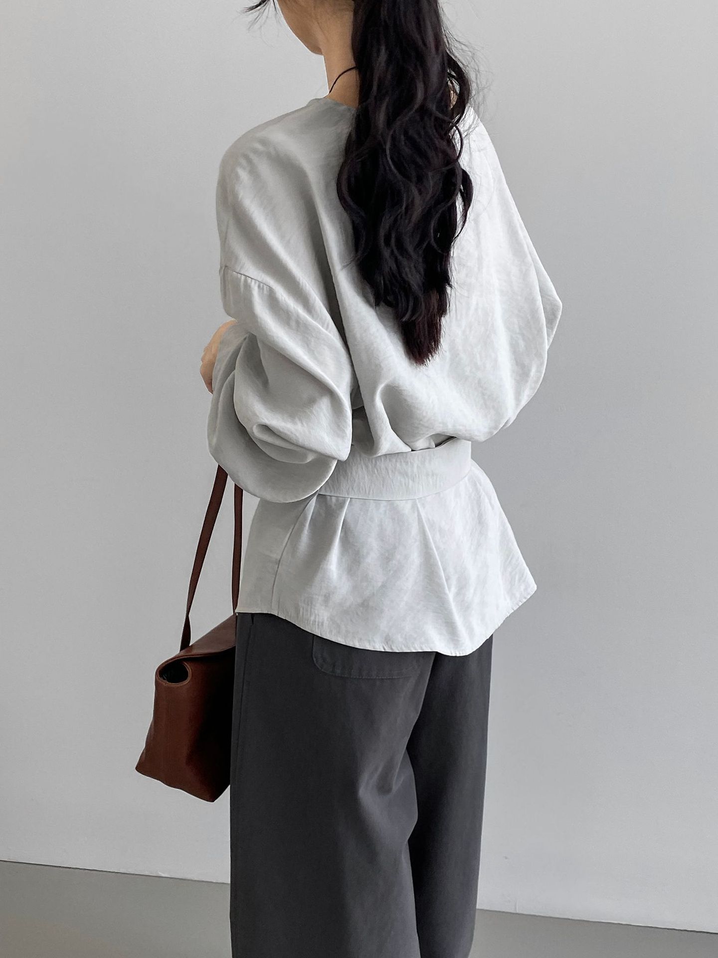 Boat Neck Peplum Sweatshirt with Wide Belt