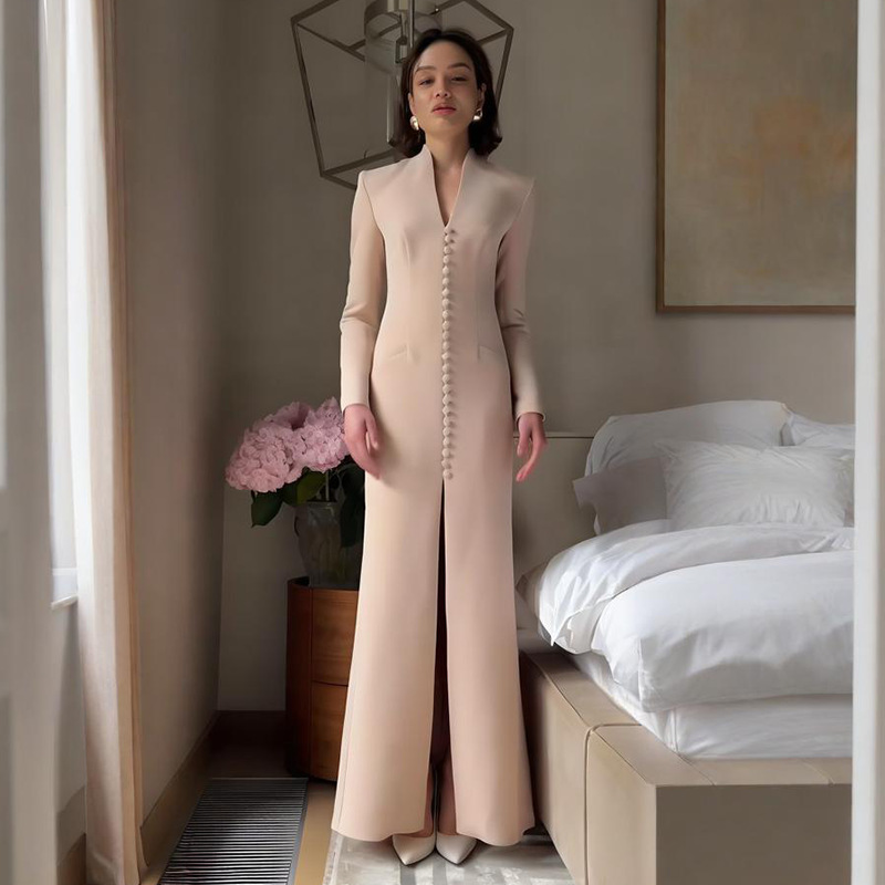  High Waist Button Detail Dress for Women