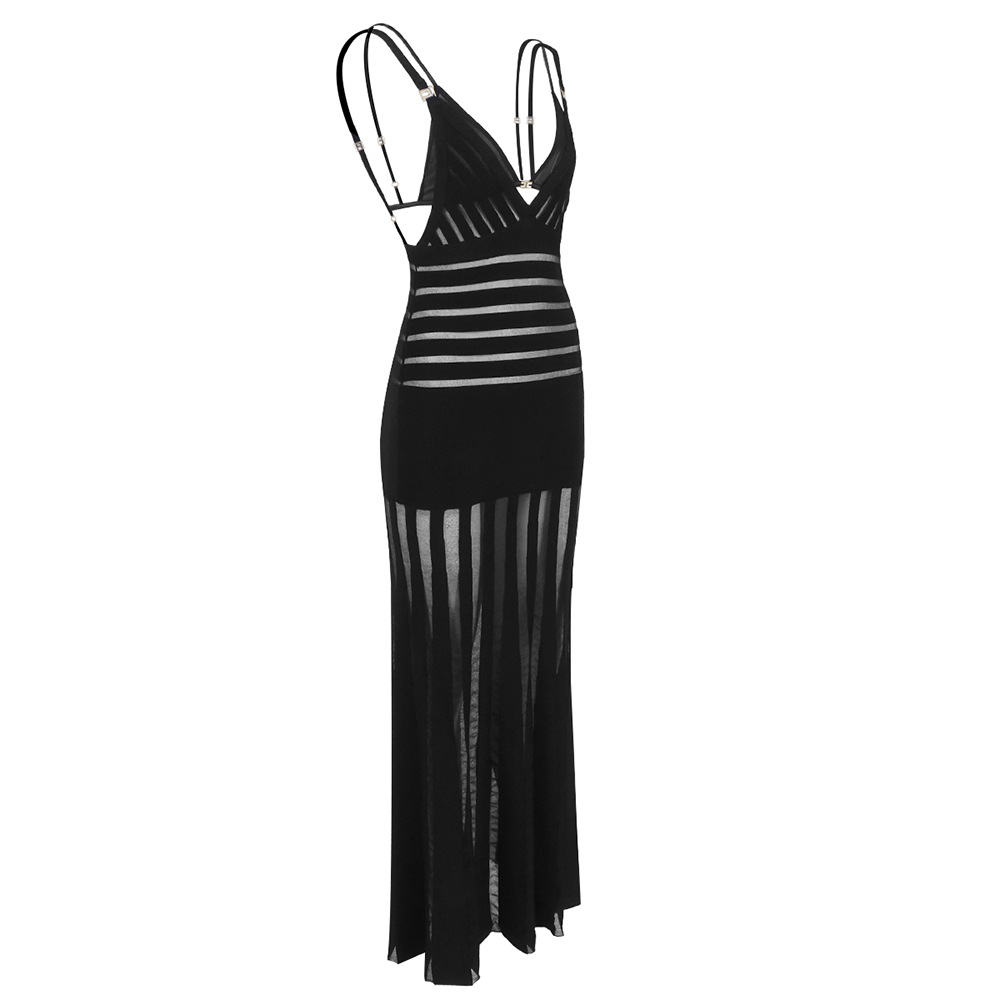 Striped Knit Cami Midi Dress