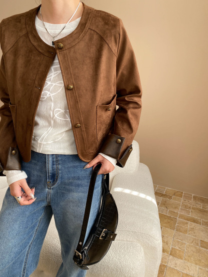 Suede imitation jacket