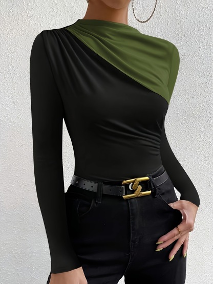 Color Block Long Sleeve T-Shirt