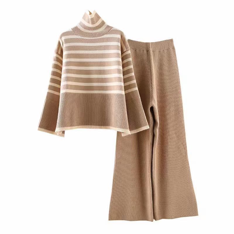 Striped Airy Knit Two-Piece Set