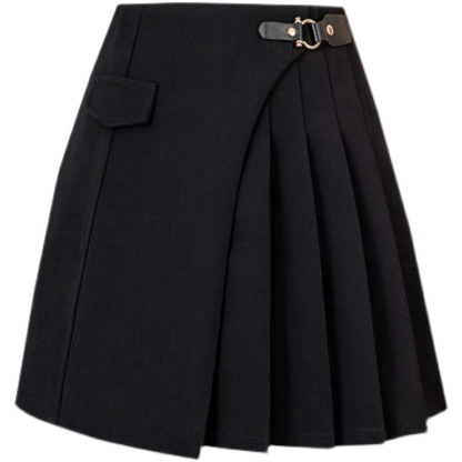 Asymmetric Pleated Mini Skirt