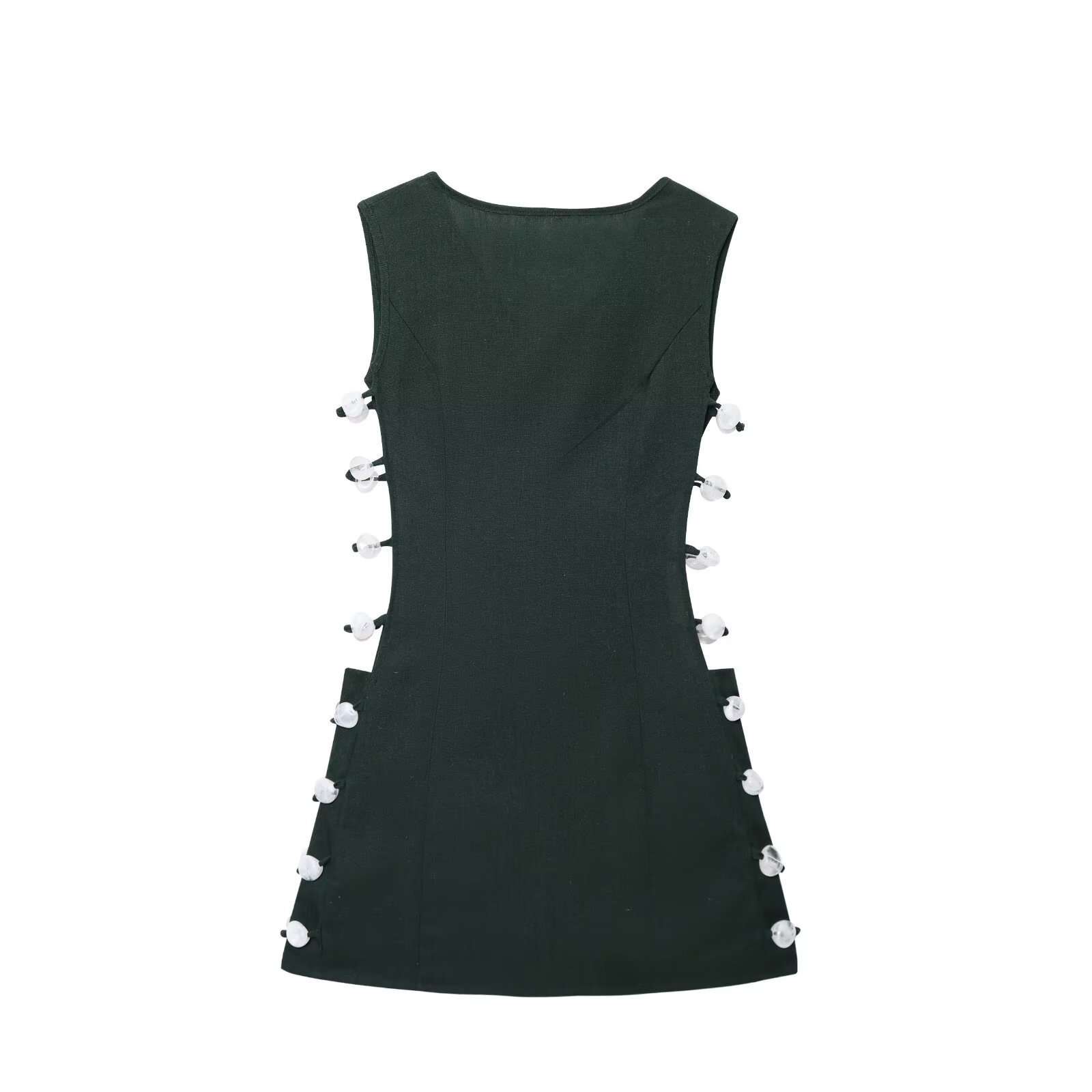 Amber Bead Side Cutout Mini Dress